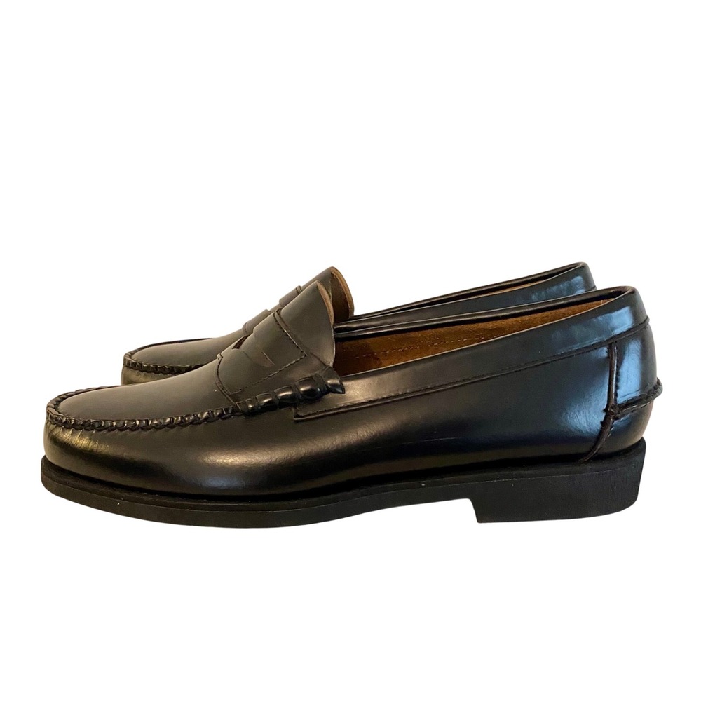 VTG Sebago Hitchcock Dan Penny Loafer Black Leather Mens Sz 9 USA EXCELLENT COND